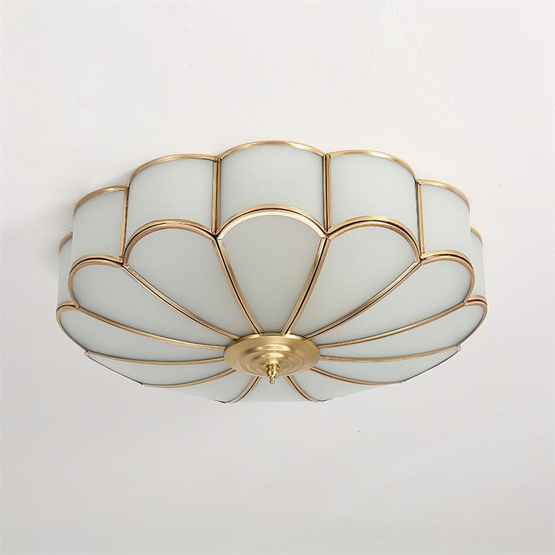 Viraean Flower Brass & Glass Ceiling Lamp
