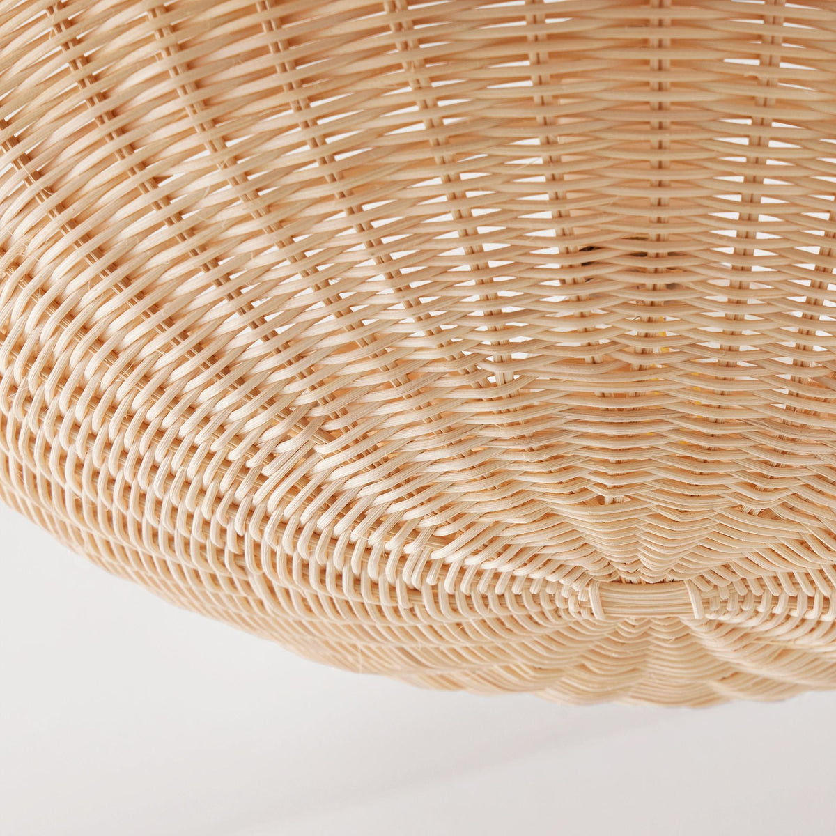 Fungi Rattan and Metal Ceiling Light 18 in