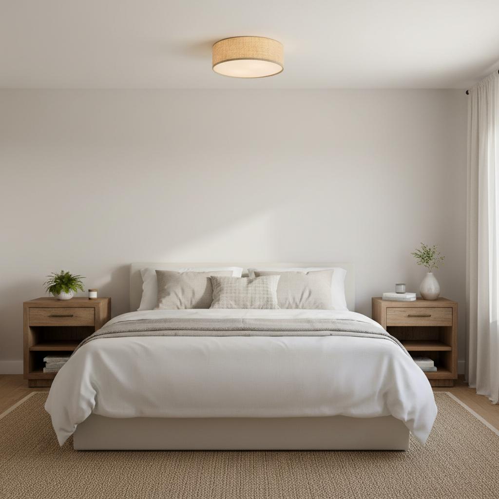 
Dumora Linen Drum Flush Mount Ceiling Light with Iron Fixture