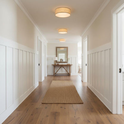 Dumora Linen Drum Flush Mount Ceiling Light with Iron Fixture