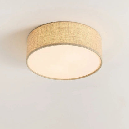 Dumora Linen Drum Flush Mount Ceiling Light with Iron Fixture