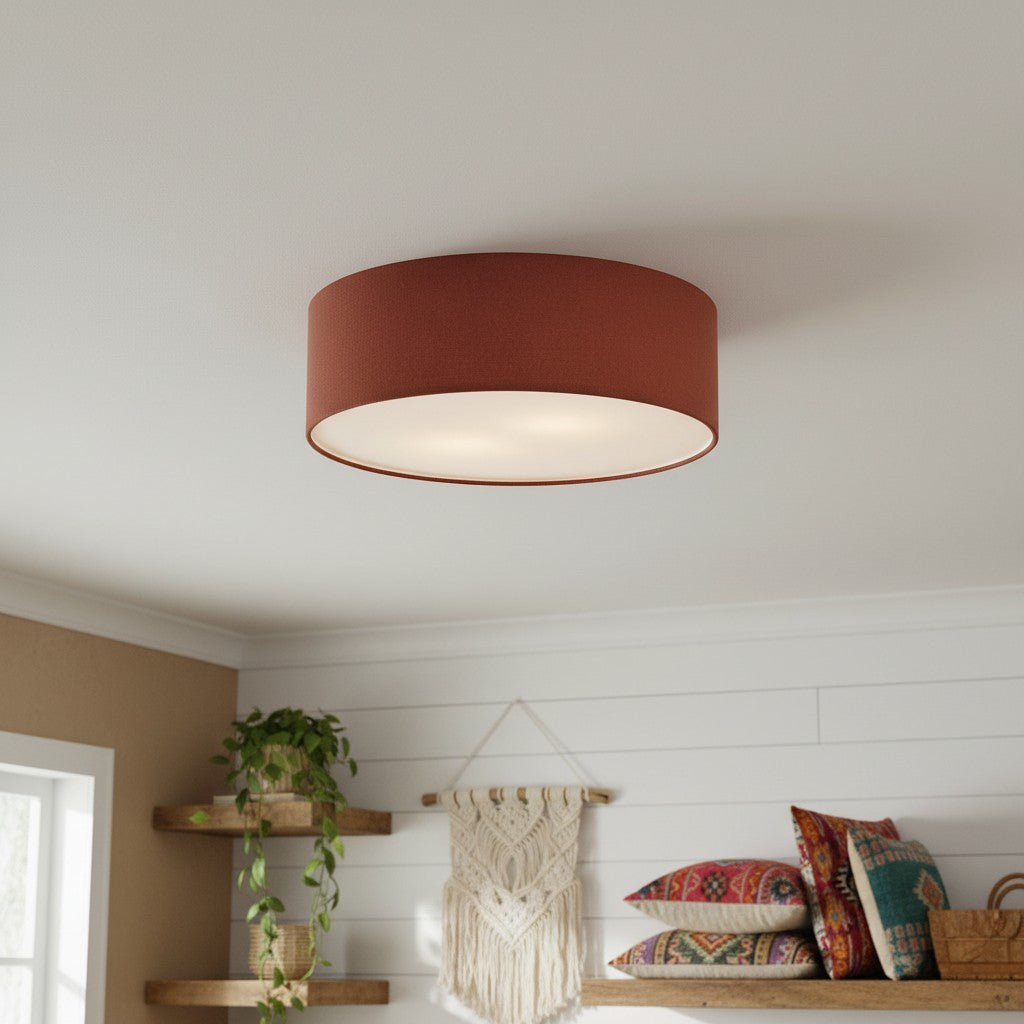 
Dumora Linen Drum Flush Mount Ceiling Light with Iron Fixture
