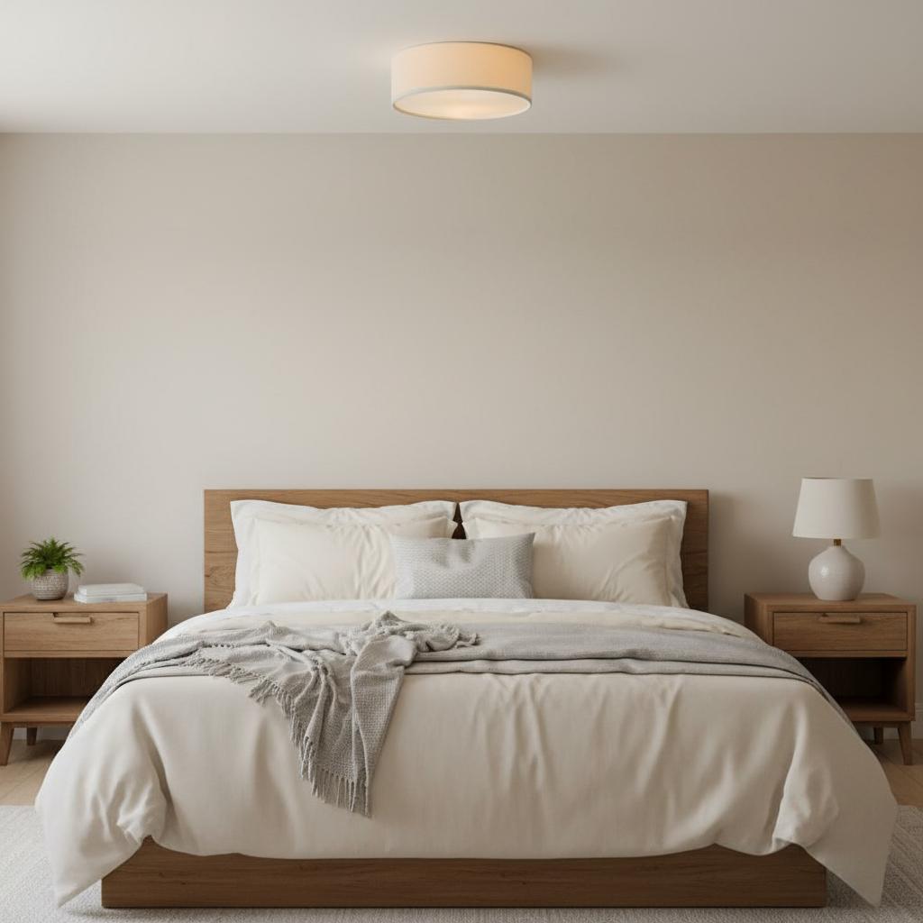 
Dumora Linen Drum Flush Mount Ceiling Light with Iron Fixture