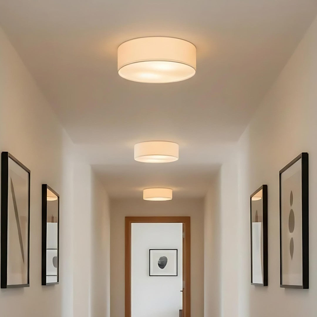 
Dumora Linen Drum Flush Mount Ceiling Light with Iron Fixture