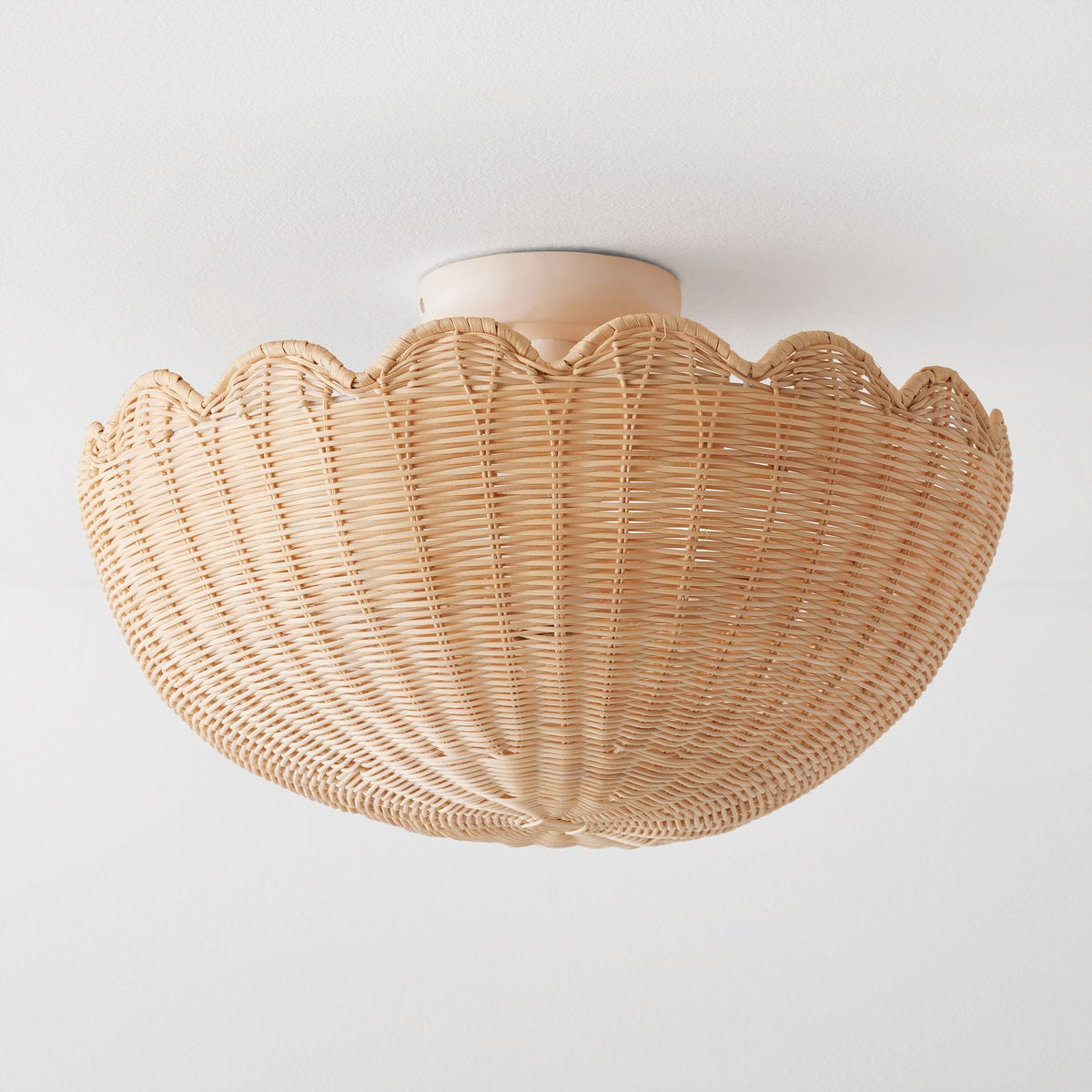 
Fungi Rattan and Metal Ceiling Light 18 in