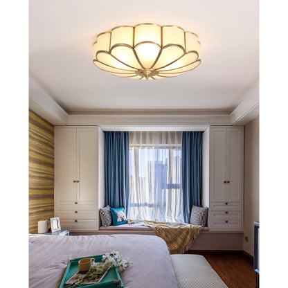 Viraean Flower Brass & Glass Ceiling Lamp