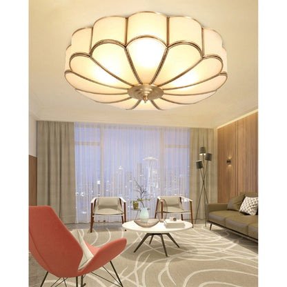 Viraean Flower Brass & Glass Ceiling Lamp