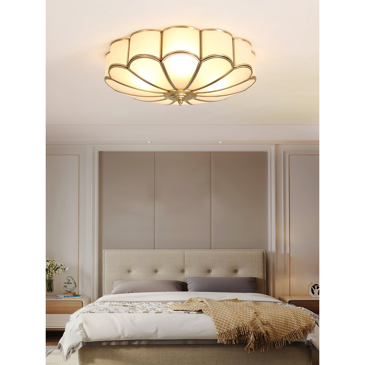 
Viraean Flower Brass & Glass Ceiling Lamp