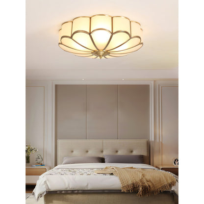Viraean Flower Brass & Glass Ceiling Lamp