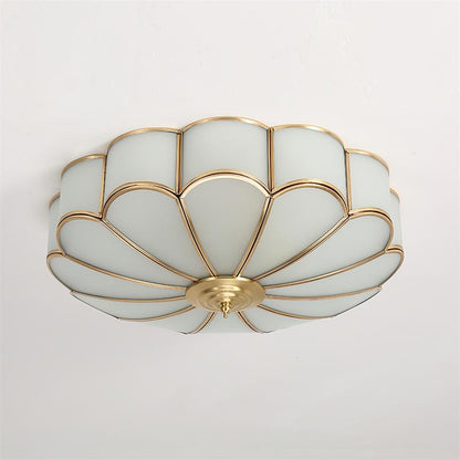 Viraean Flower Brass & Glass Ceiling Lamp