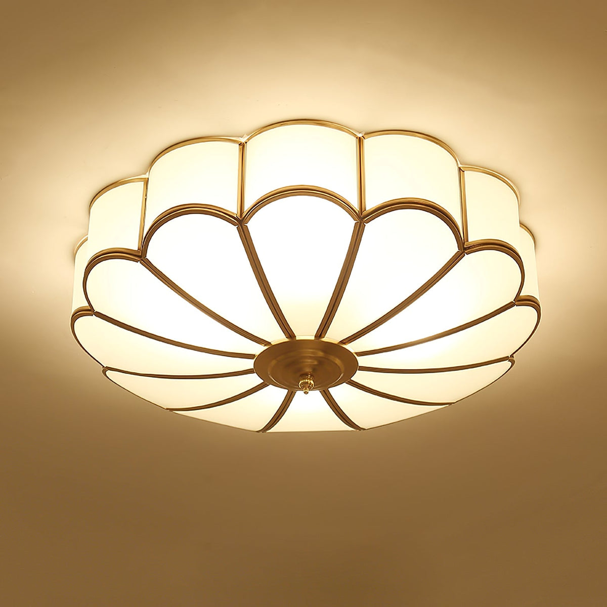 
Viraean Flower Brass & Glass Ceiling Lamp