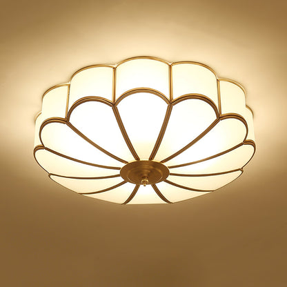 Viraean Flower Brass & Glass Ceiling Lamp
