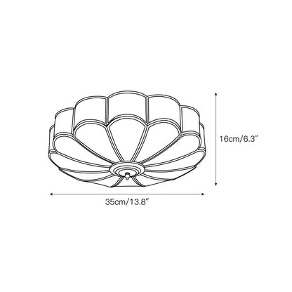 Viraean Flower Brass & Glass Ceiling Lamp