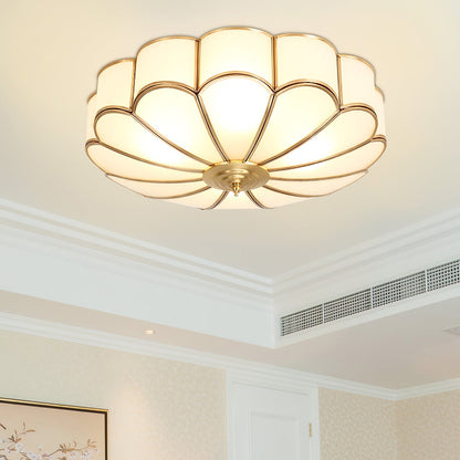 Viraean Flower Brass & Glass Ceiling Lamp
