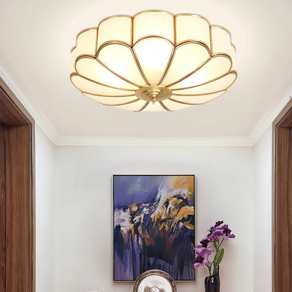 Viraean Flower Brass & Glass Ceiling Lamp