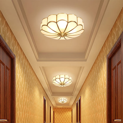 Viraean Flower Brass & Glass Ceiling Lamp