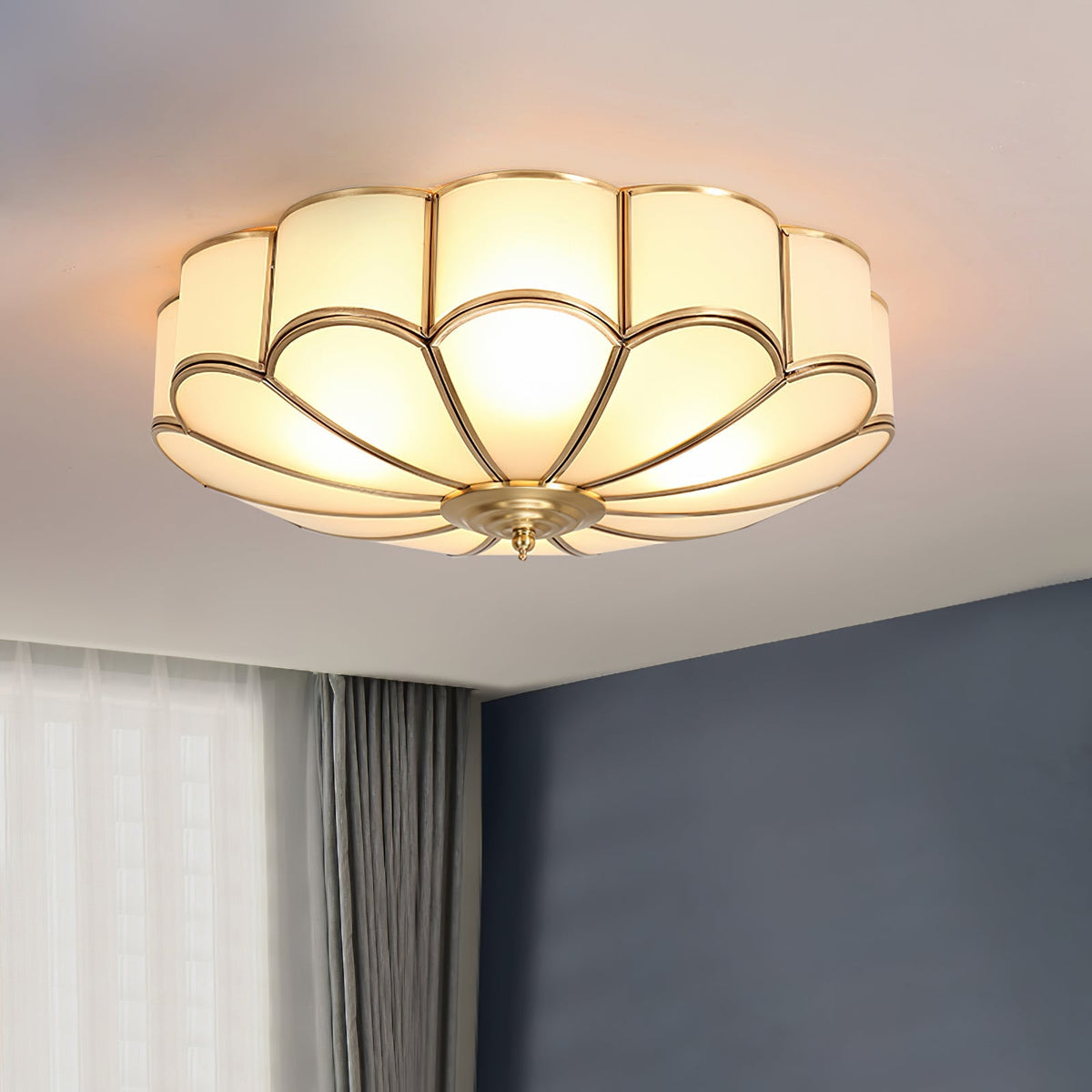 
Viraean Flower Brass & Glass Ceiling Lamp