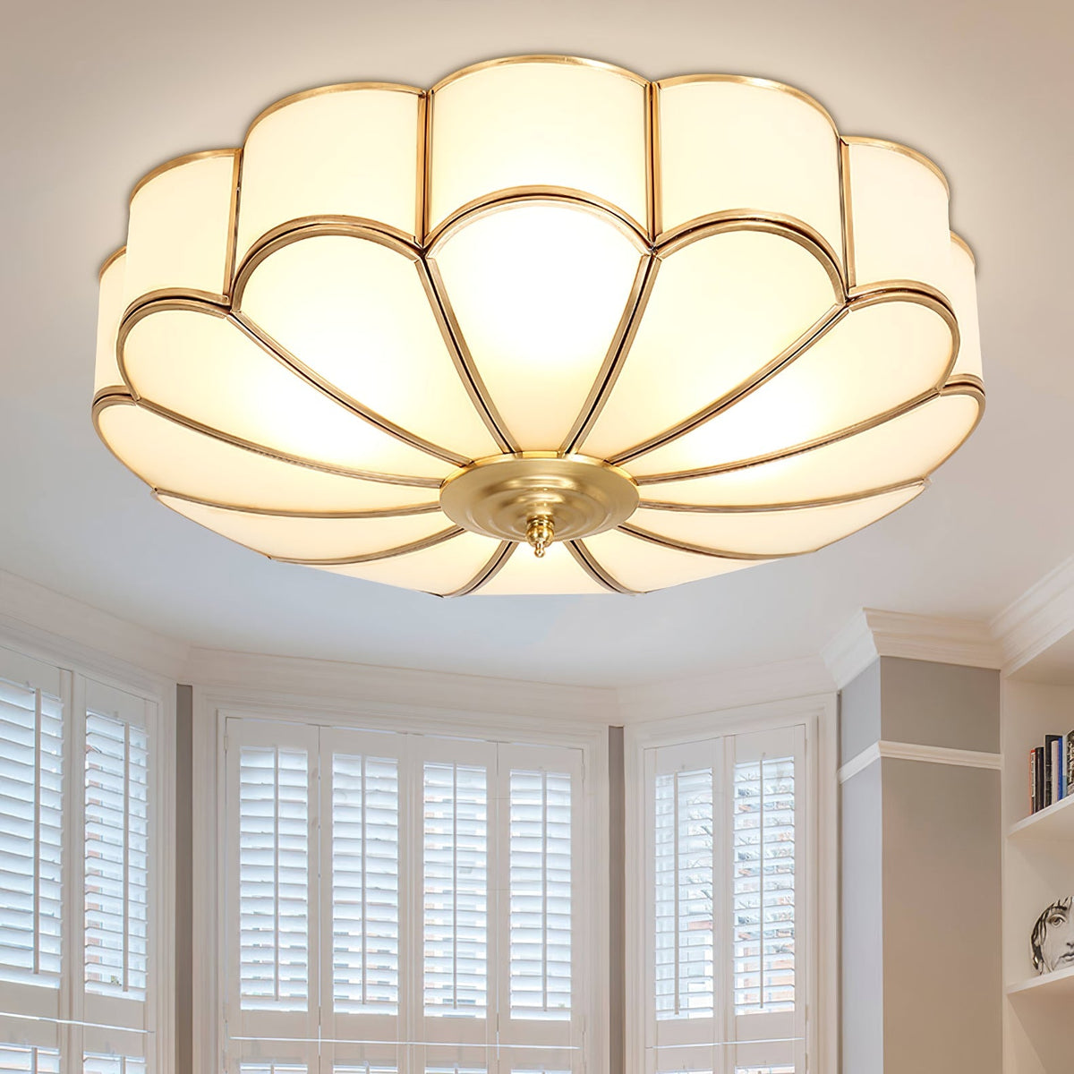 
Viraean Flower Brass & Glass Ceiling Lamp