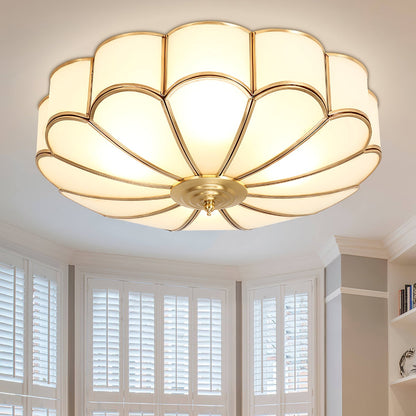 Viraean Flower Brass & Glass Ceiling Lamp