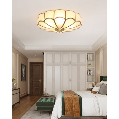 Viraean Flower Brass & Glass Ceiling Lamp