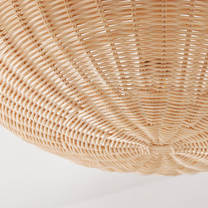Fungi Rattan and Metal Ceiling Light 18 in