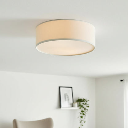 Dumora Linen Drum Flush Mount Ceiling Light with Iron Fixture