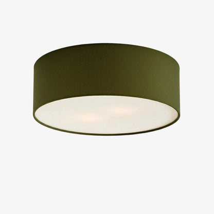 Dumora Linen Drum Flush Mount Ceiling Light with Iron Fixture