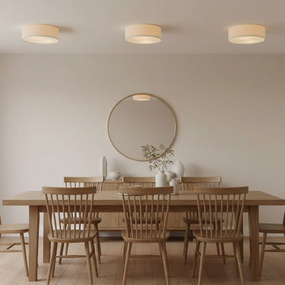 Dumora Linen Drum Flush Mount Ceiling Light with Iron Fixture