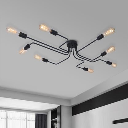 Qvistunix Industrial Sputnik Semi Flush Ceiling Light