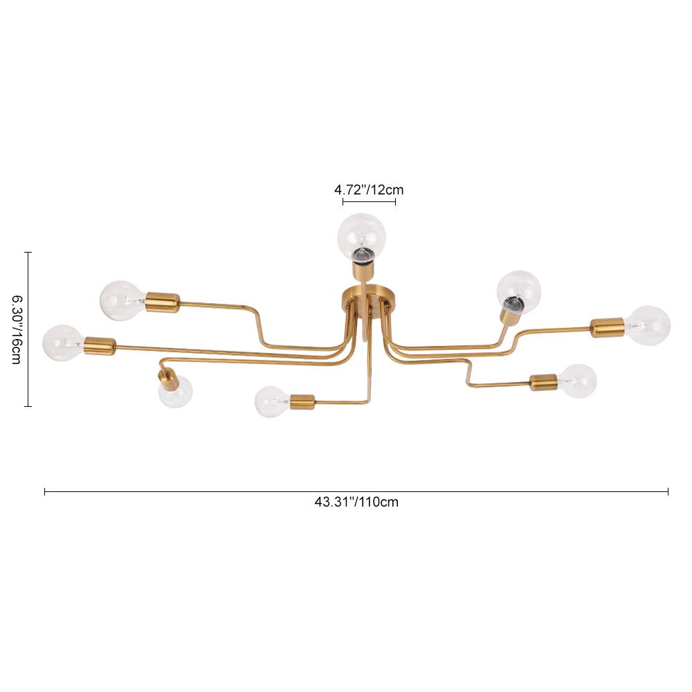 
Qvistunix Industrial Sputnik Semi Flush Ceiling Light