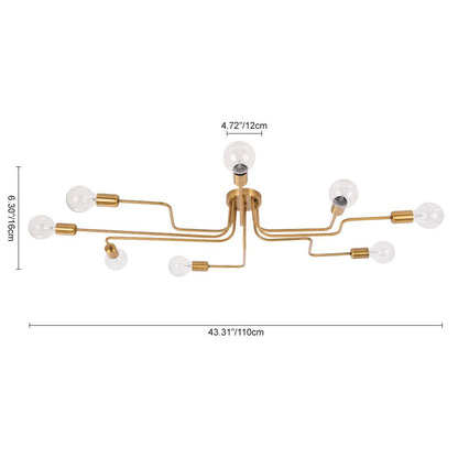 Qvistunix Industrial Sputnik Semi Flush Ceiling Light