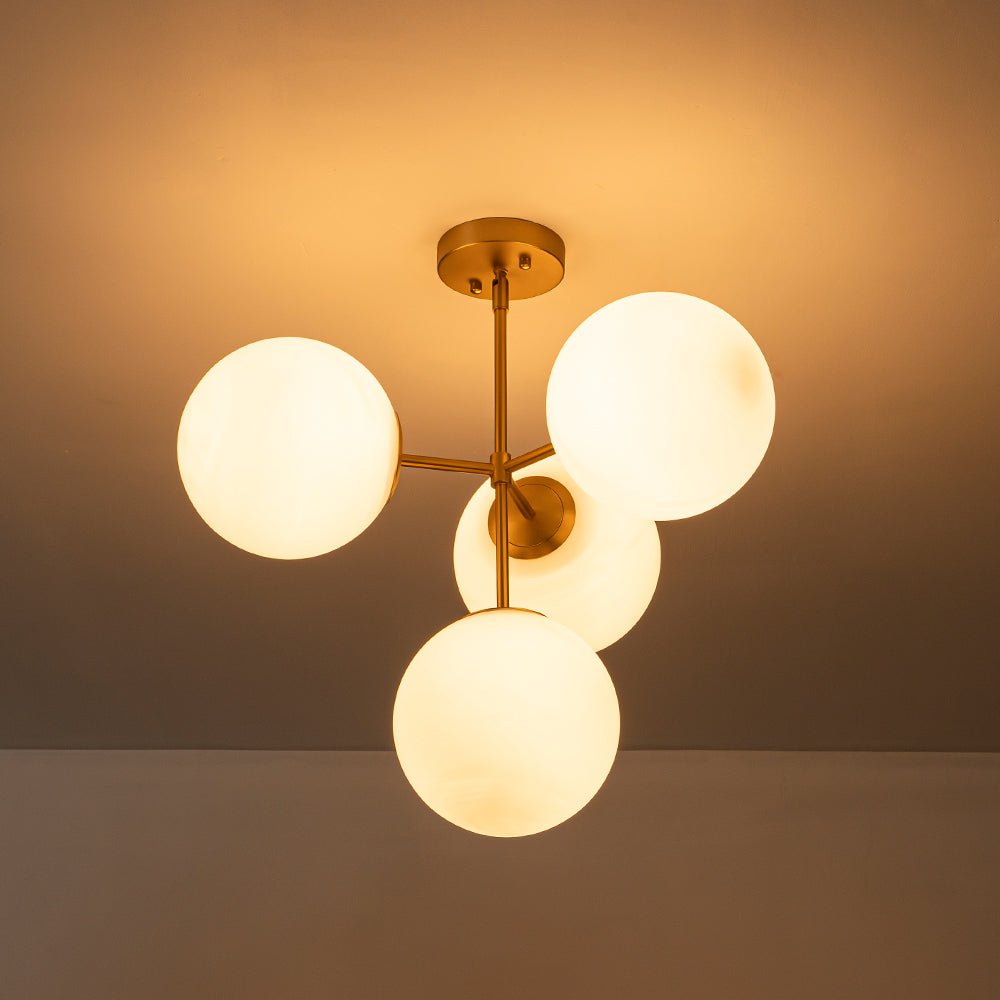 
Astria Opal Glass Semi Flush Mount Chandelier