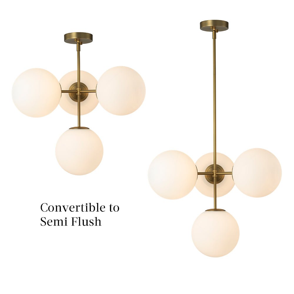 
Astria Opal Glass Semi Flush Mount Chandelier