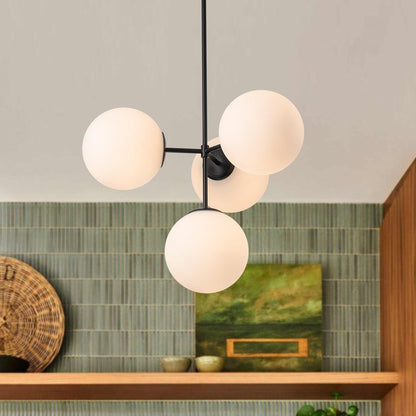 Astria Opal Glass Semi Flush Mount Chandelier