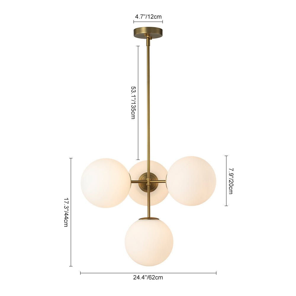 
Astria Opal Glass Semi Flush Mount Chandelier