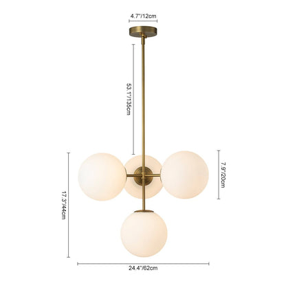 Astria Opal Glass Semi Flush Mount Chandelier