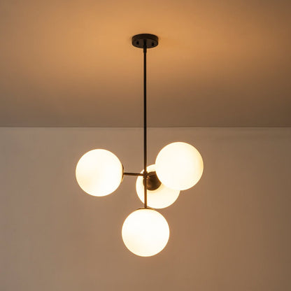 Astria Opal Glass Semi Flush Mount Chandelier