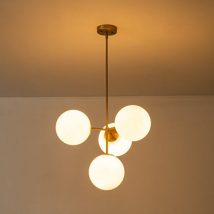 Astria Opal Glass Semi Flush Mount Chandelier