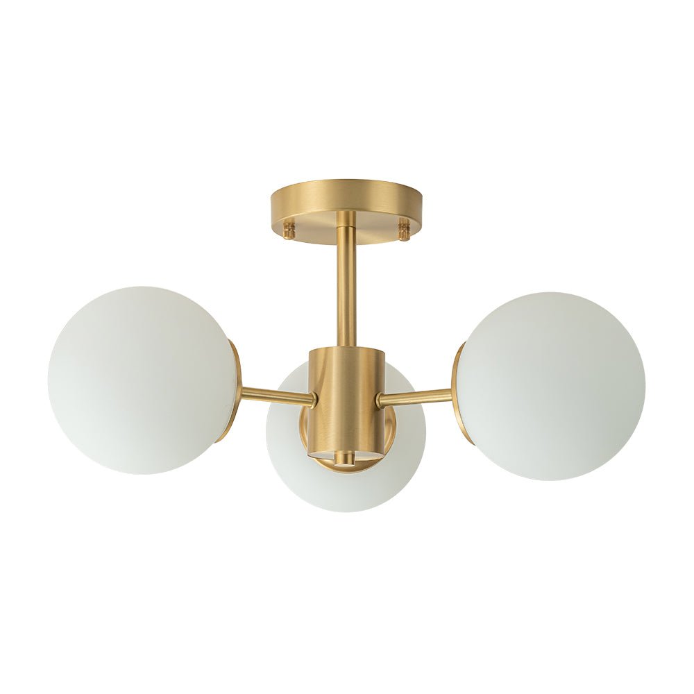 
Luniva Brass Opal Glass Semi Flush Mount Ceiling Light