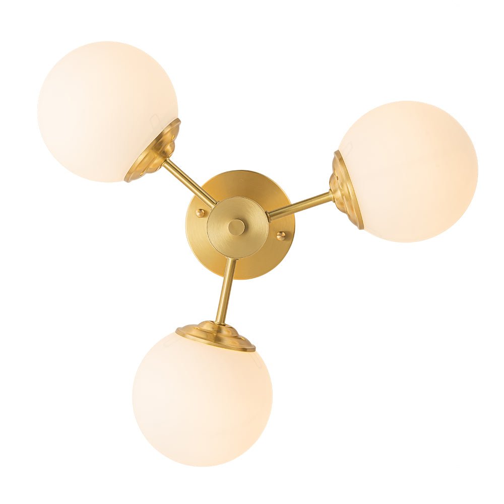 
Luniva Brass Opal Glass Semi Flush Mount Ceiling Light