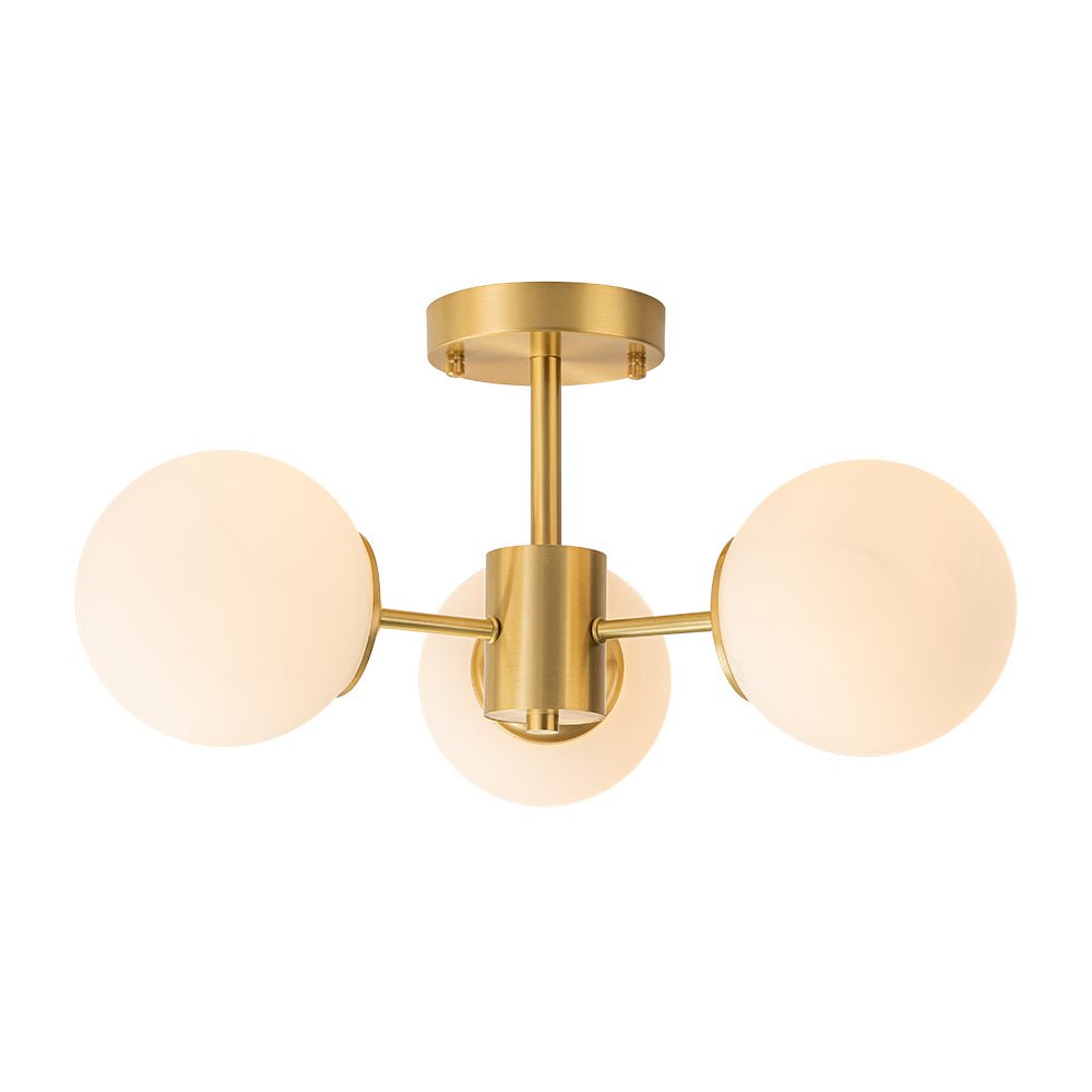 
Luniva Brass Opal Glass Semi Flush Mount Ceiling Light