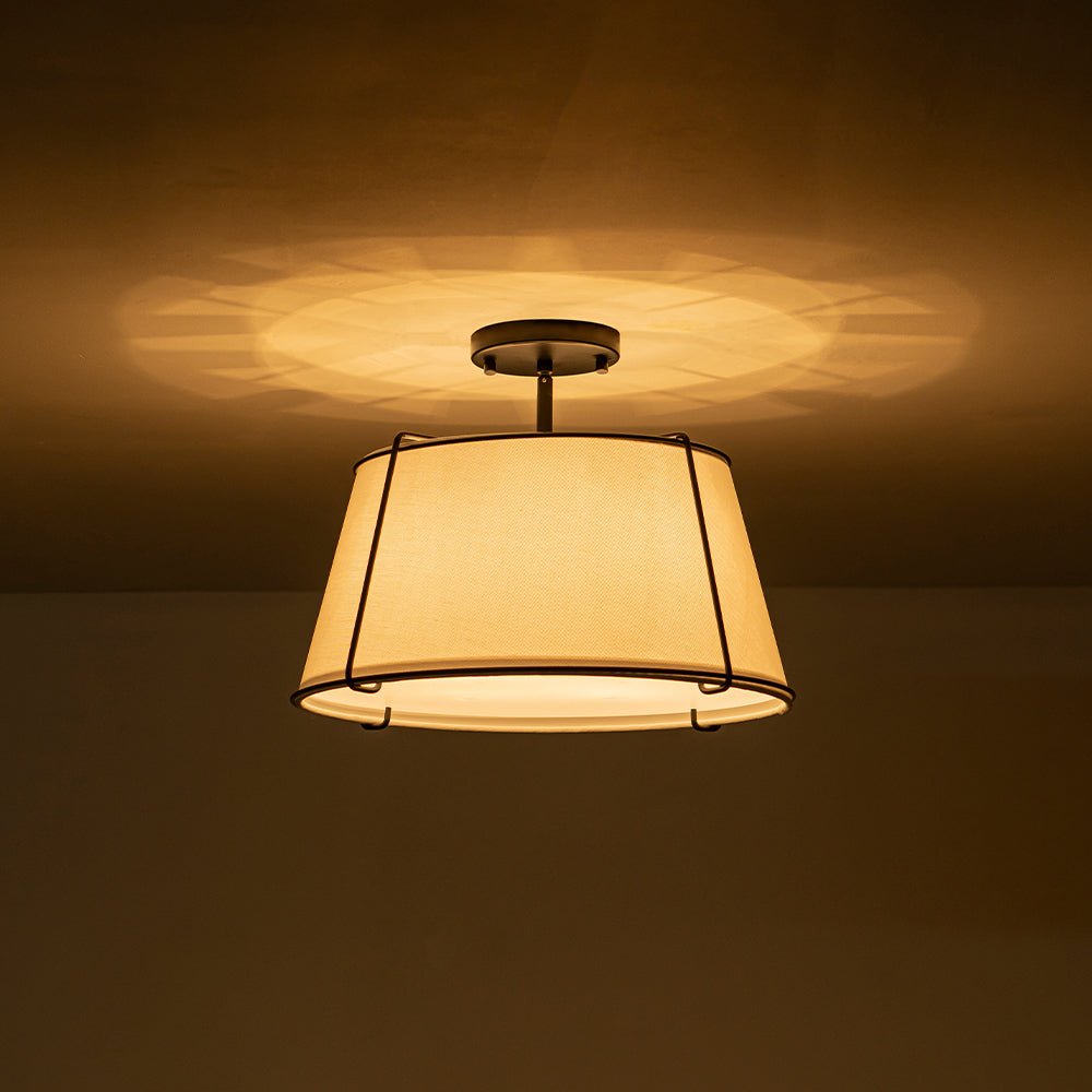 
Vesina Linen Drum Semi Flush Mount Ceiling Light