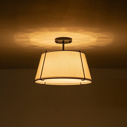 Vesina Linen Drum Semi Flush Mount Ceiling Light