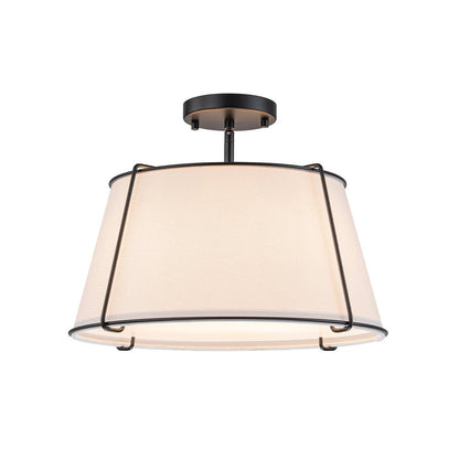 Vesina Linen Drum Semi Flush Mount Ceiling Light