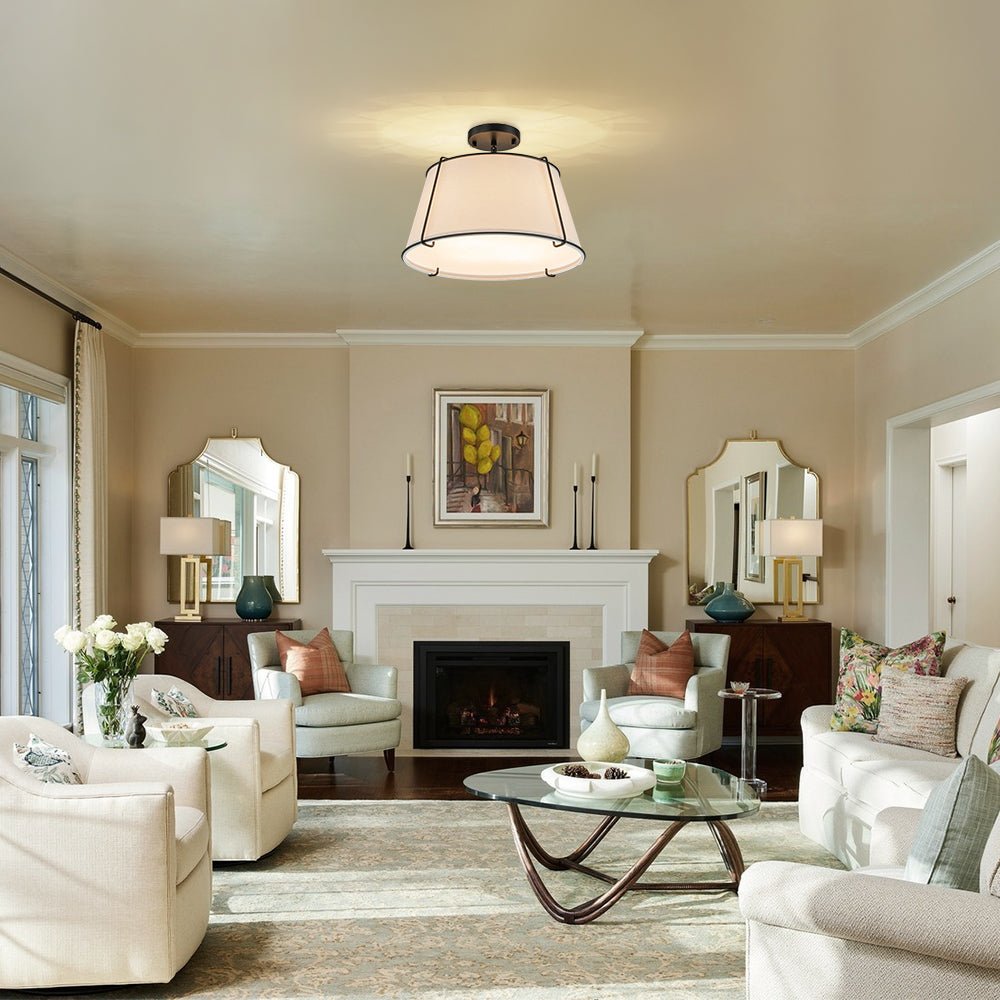 
Vesina Linen Drum Semi Flush Mount Ceiling Light