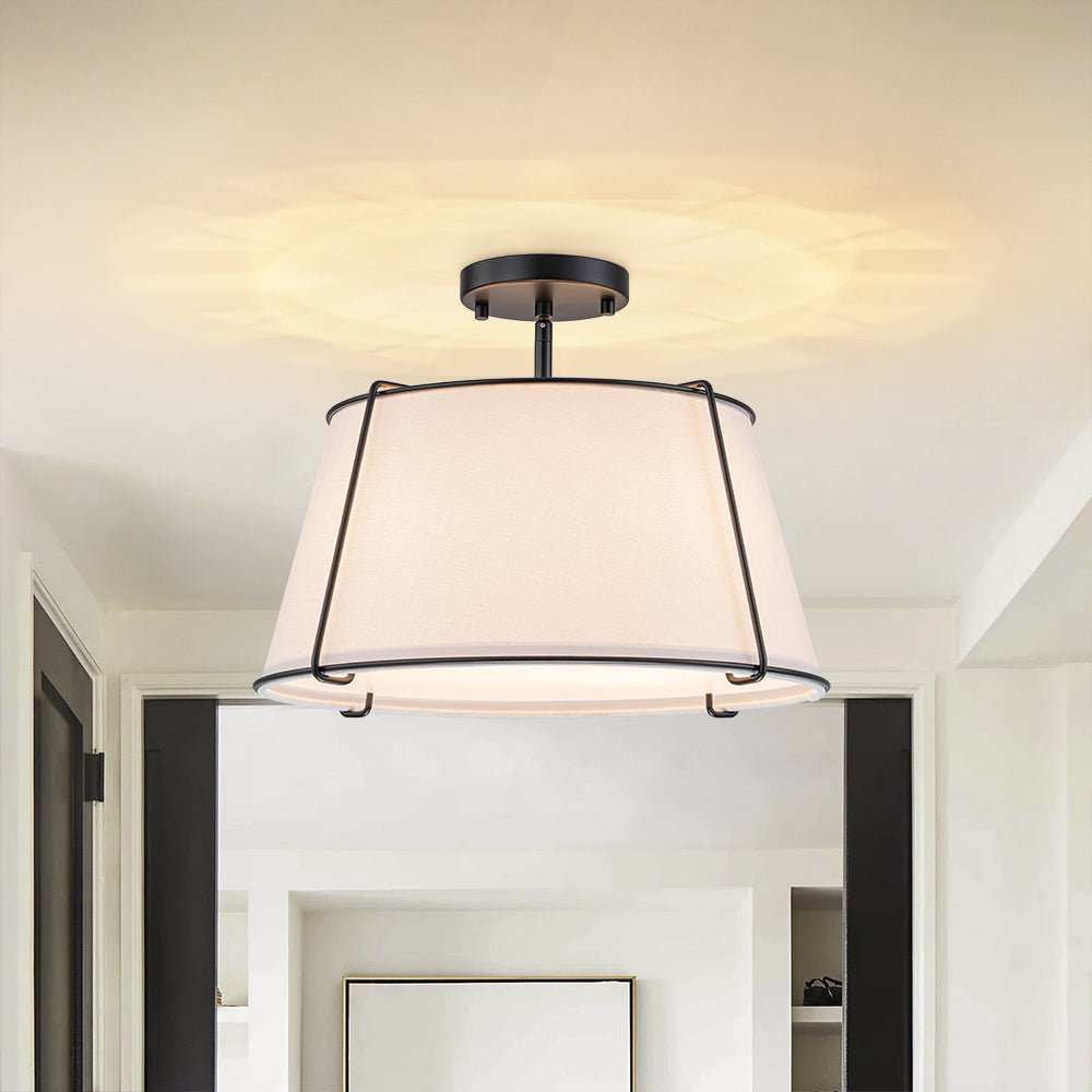 
Vesina Linen Drum Semi Flush Mount Ceiling Light