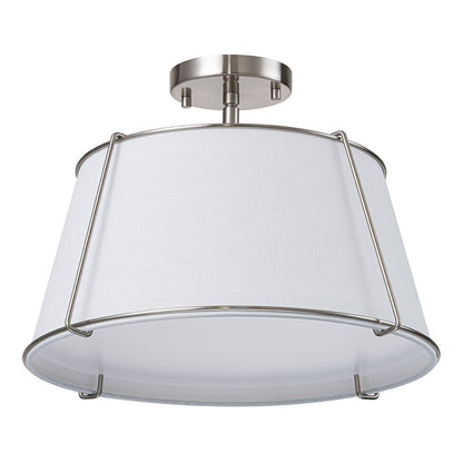 Vesina Linen Drum Semi Flush Mount Ceiling Light