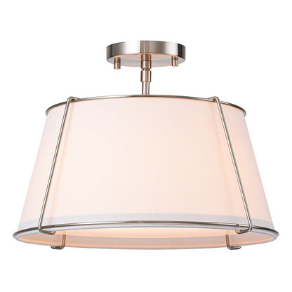 Vesina Linen Drum Semi Flush Mount Ceiling Light
