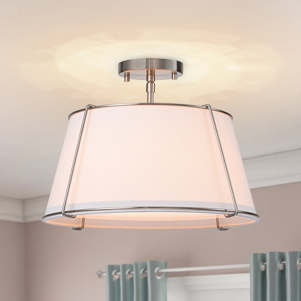 
Vesina Linen Drum Semi Flush Mount Ceiling Light