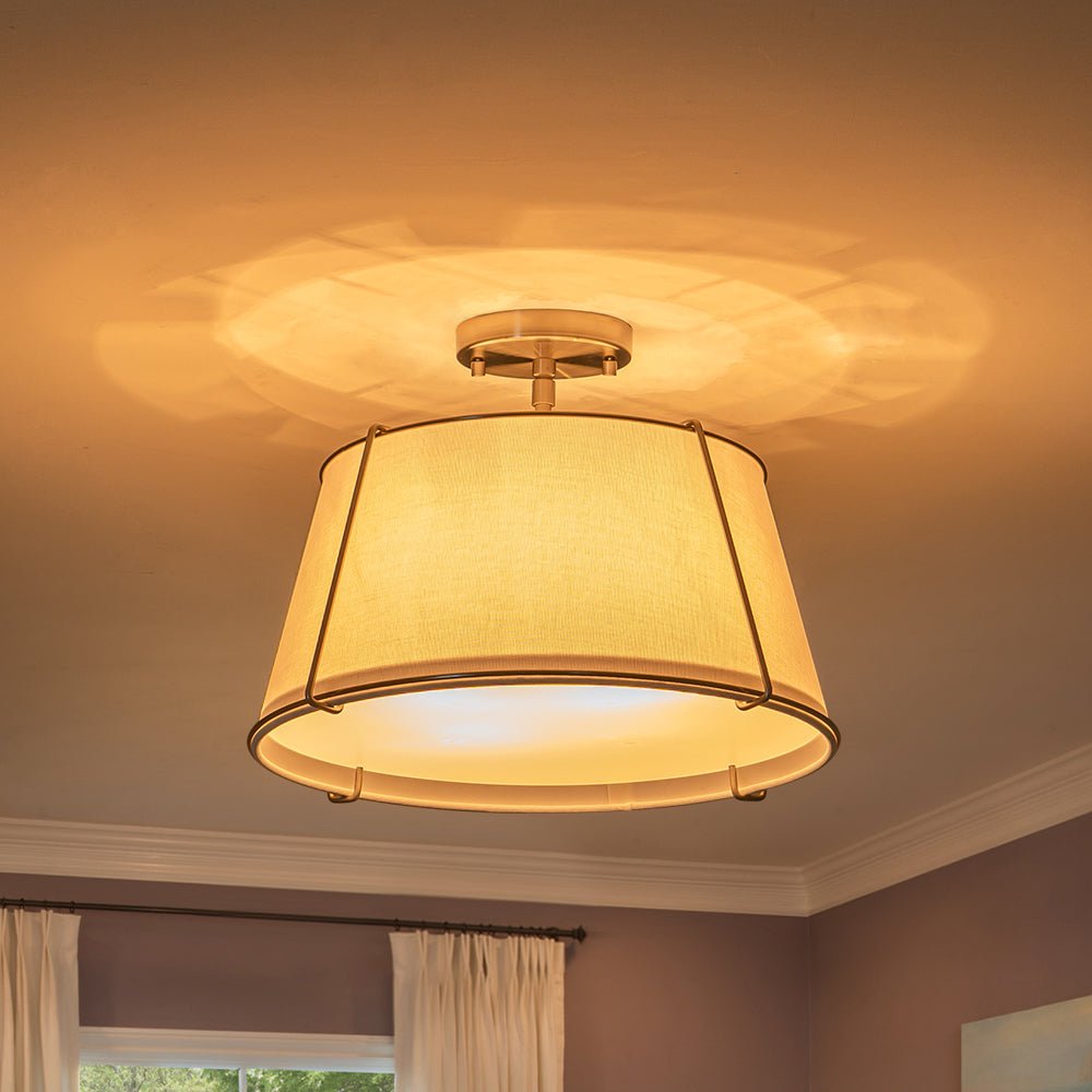 
Vesina Linen Drum Semi Flush Mount Ceiling Light